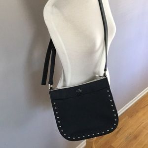 Kate Spade Black Leather Crossbody Studded